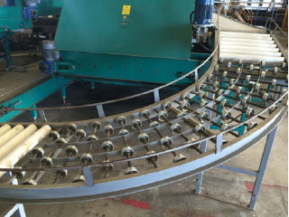 Curved gravity wheel conveyor section Curved gravity wheel conveyor section