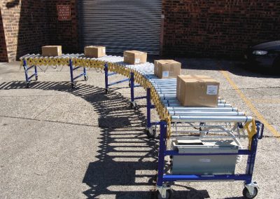 Driven roller conveyor x 600mm extended curved